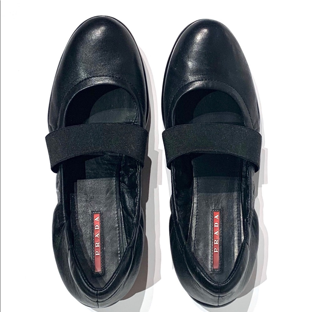 Prada Linea Rossa blk comfortable black leather